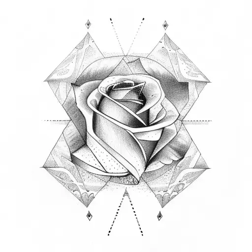 1 Triangle With Rose Inside