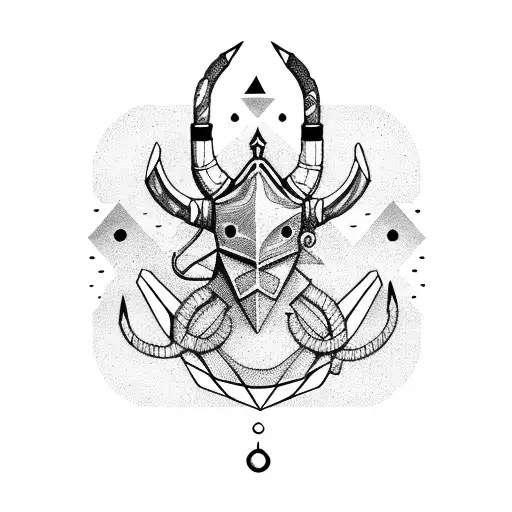 Capricorn Geometric Representation With Scuba Diving
