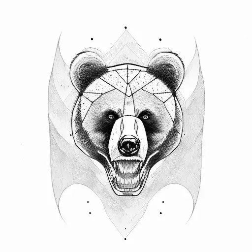 Bear With Half Skull
