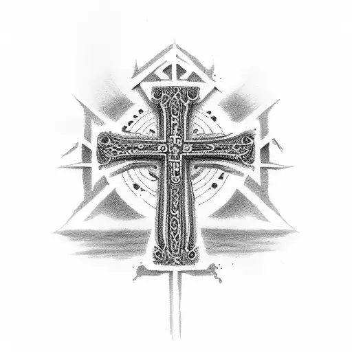 Christian Cross With Blood