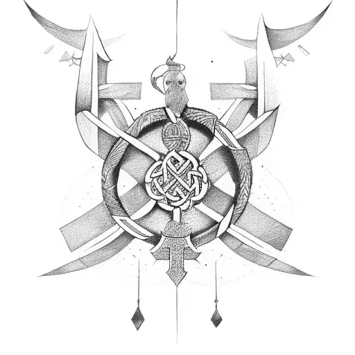 Family Tree With Viking Symbols And Names Incorporated