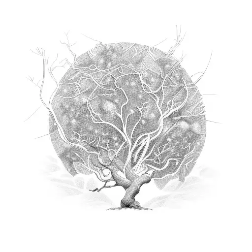 An Electrical Circuit Intertwined With Tree Branches And Leaves