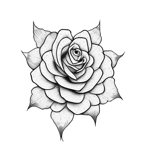 Simple Linework Art Nouveau Floral Motif