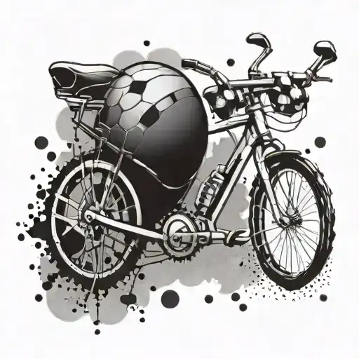 Combine Elements Of Football And Bikes In A Unique Tattoo Concept