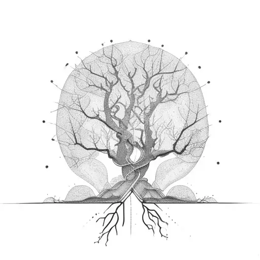 An Electrical Circuit Intertwined With Tree Branches And Leaves