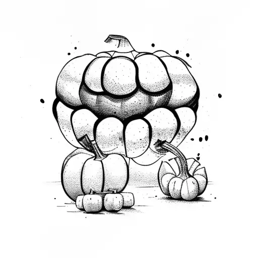 A Muscular Farmer Lifting A Pumpkin With A Cracked Surface