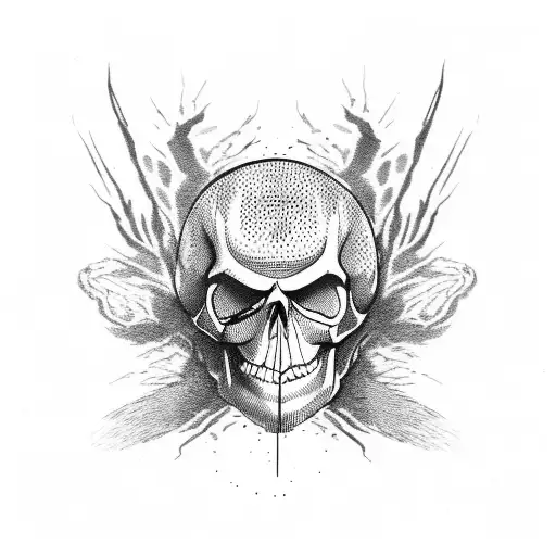 Dark Spider With A Skull