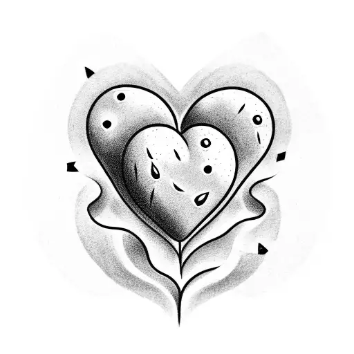 Create An Old School Style Tattoo Of A Cactus Hugging A Heart-shaped Balloon