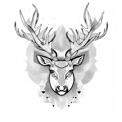 Half Stag Head Half Floral