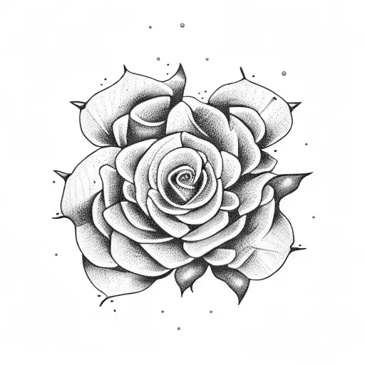 A Dotwork Tattoo Of A Bouquet Of Flowers Arranged In The Shape Of The Libra Symbol