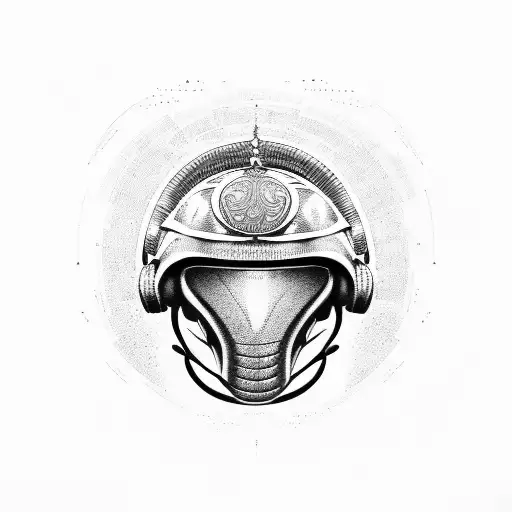Military Helmet With Cobra Design