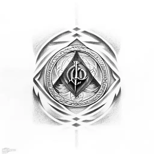 Harry Potter Symbol Combined With Lord Of The Rings Symbol