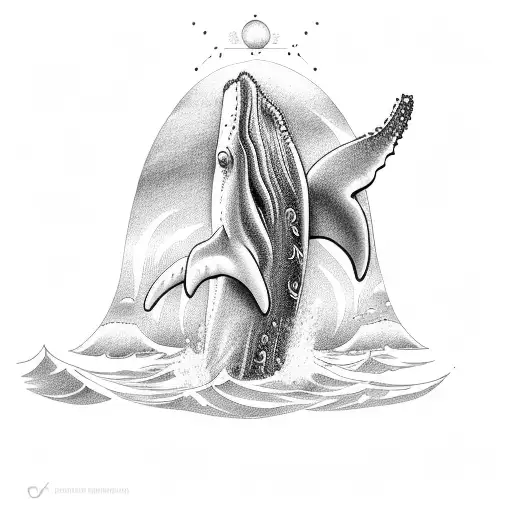 Whale Tail Coming Out Of The Water