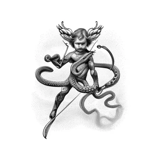 Cupid Fighting Snake