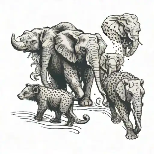 A Detailed Illustration Of A Group Of Diverse Animals Marching Together In Unity For Animal Rights