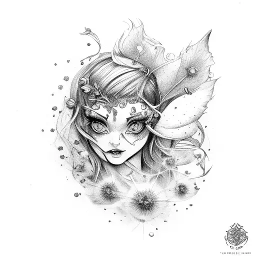 Three Fairys Jumping On Fhe Dandelion