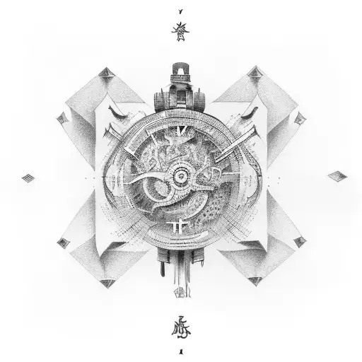 Roman Numeral Band Aorund Arm With Kaizen As Center Enclosed In Circle