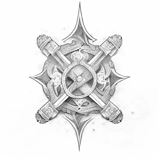 Sword Pointing Down On Back