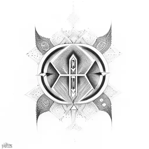 Ankh Symbol And Hawk