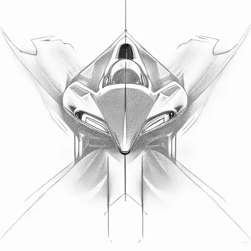 Fine Line 2D Side View Outline Of 2023 Mclaren F1 Race Car