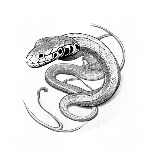 Snake With A Plant Around It