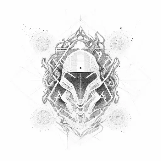 An Abstract Representation Of Cybersigilism Intertwined With Magical Elements