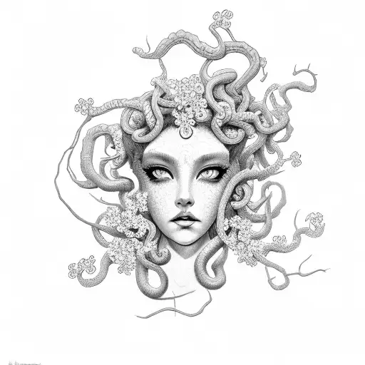 Medusa With Cherry Blossoms
