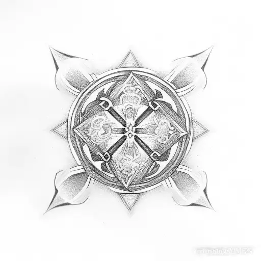 Maltese Cross Combined With Shamrock
