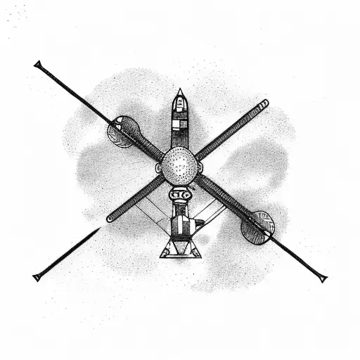 Abstract Representation Of A Helicopter Using Dots