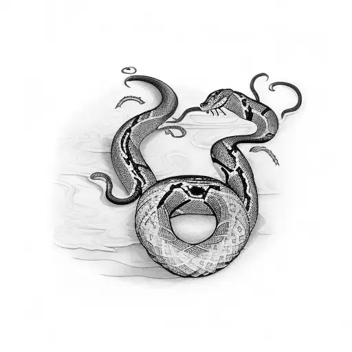 Snake Around A Willow Tree