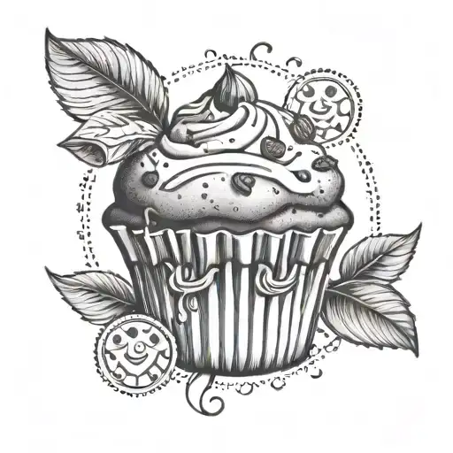 A Sensual Tattoo Of A Muffin And Money Intertwined As A Symbol Of Abundance