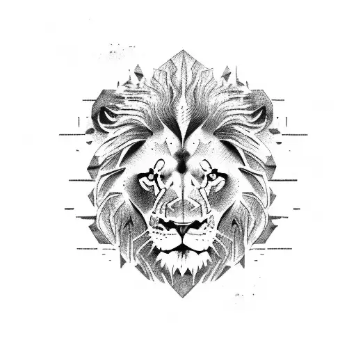 Lion On A Granite Boulder