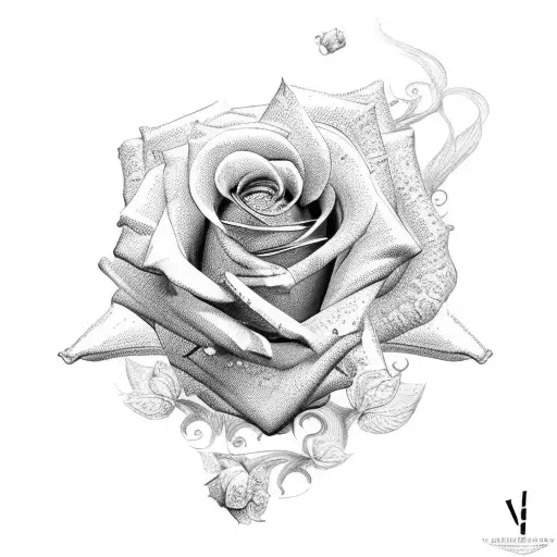 Rose With Hidden Letter 'V'
