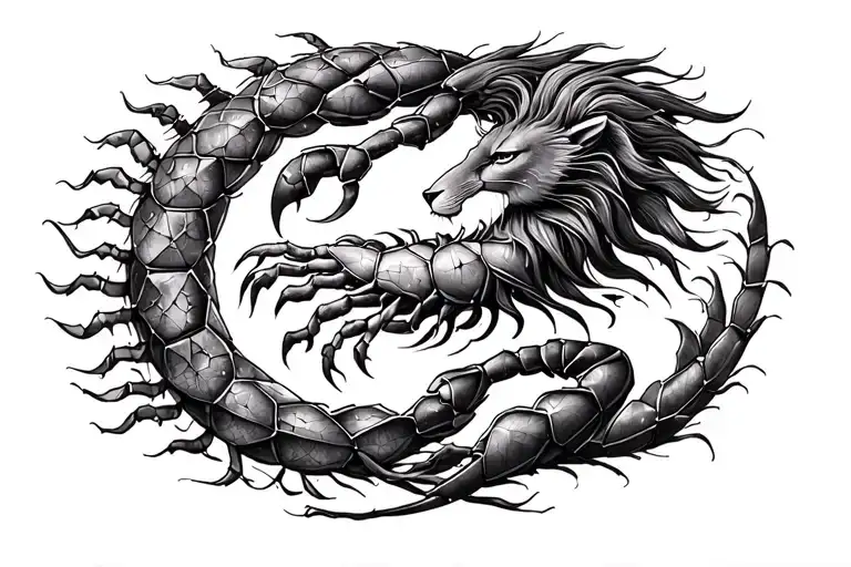 Gemini Zodiac Sign Intertwined With Leo Zodiac Sign Intertwined With Scorpio Zodiac Sign