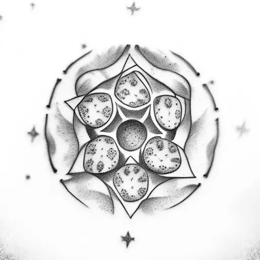 Tattoo Of Dog Paw Print Centered Stars Details Stacked Vertically Feminine Memorial