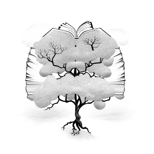 A Tree Growing Out Of An Open Book