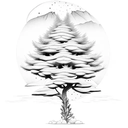 Pine Tree Flowers Mountains