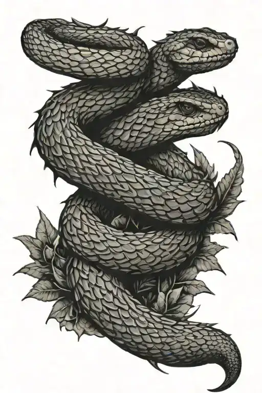 Snake Wrapped Around Thorns