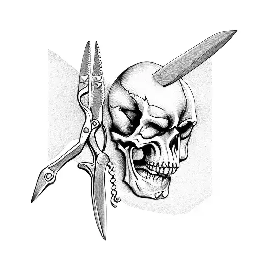 Skeleton Holding Scissors