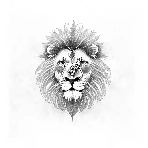 High On Weed Lion With A Sexy Women