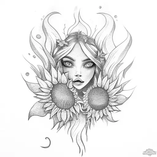 Mermaid With Sunflower