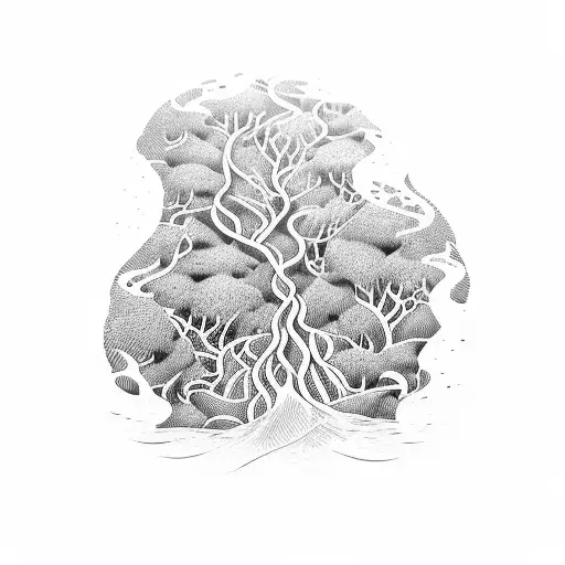 A Book With Pages Made Of Flowing Water And Trees Growing From Within