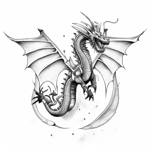 Female Dark Blue And White Dragon