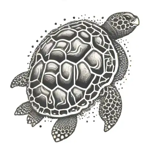 An Abstract Representation Of Brain Waves Forming The Shape Of A Turtle Shell