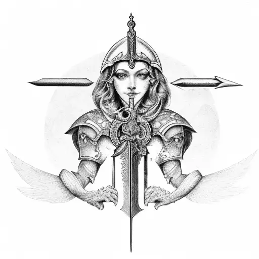 Libra In Combination Of Sword And Wings
