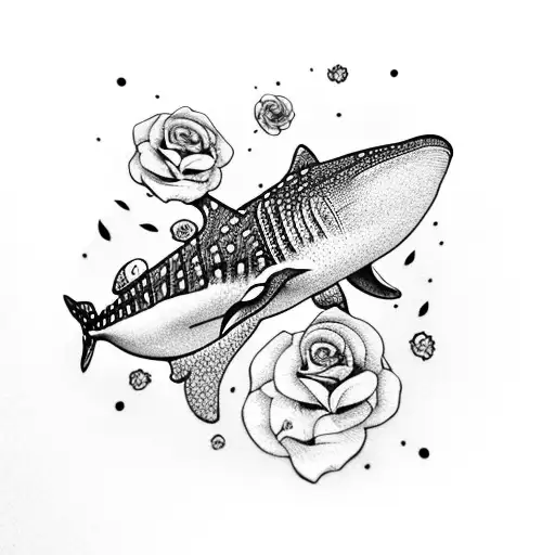 Whale Shark With Roses Hawaiian Style