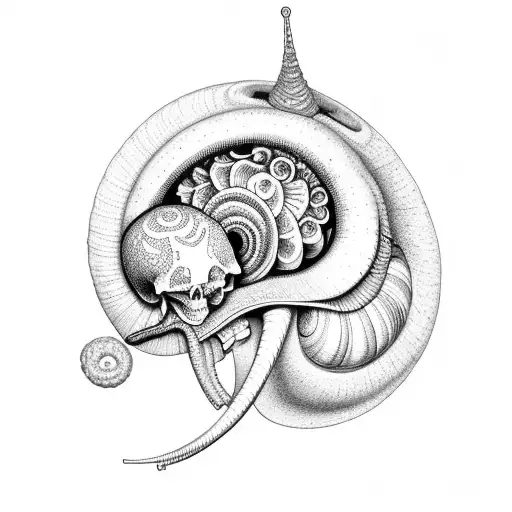 Snail With Skull