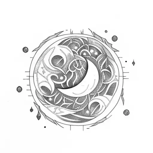 Moon Inside Gaelic Knot