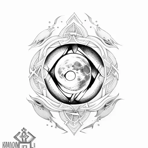 Moon Inside Gaelic Knot