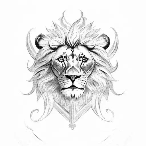 Half Lion Faced Half Roman God